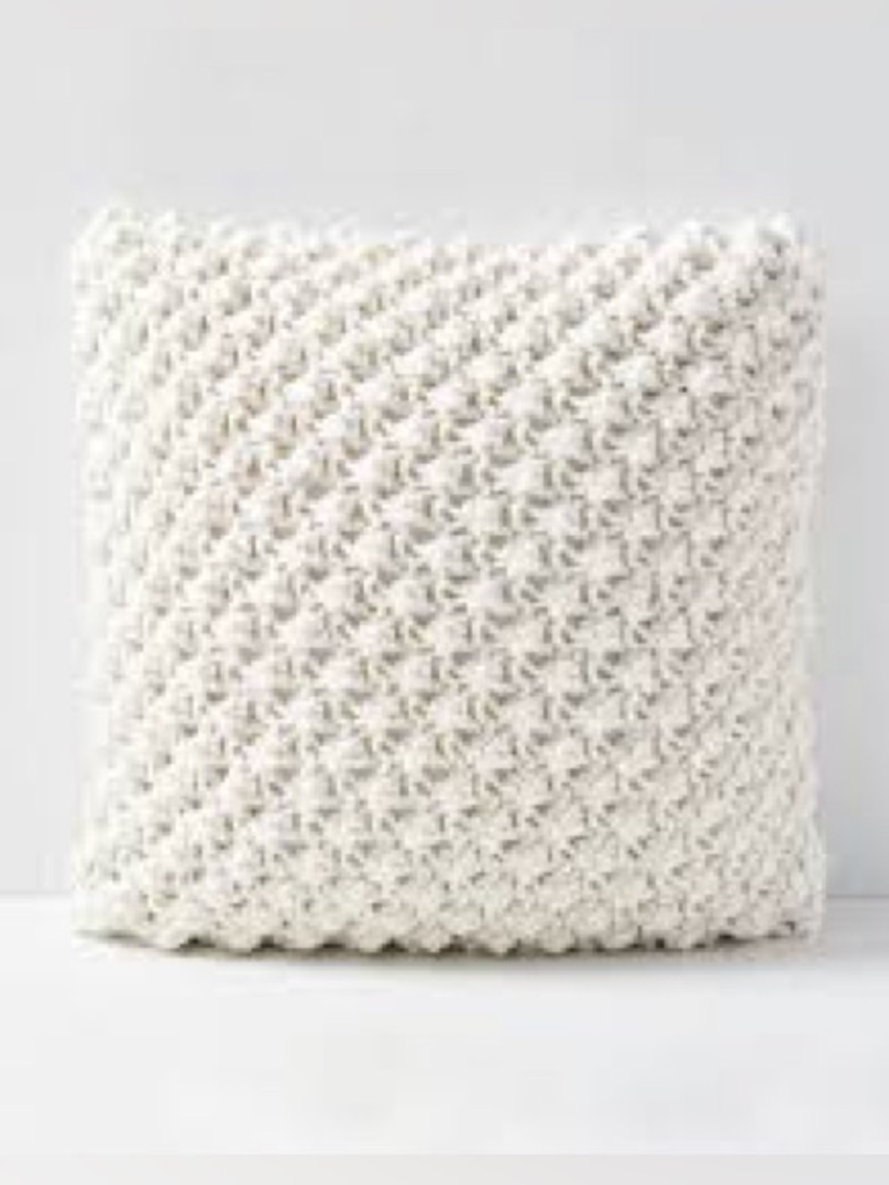 NEW! West Elm Bobble Knit Pillow Cover Natural Alabaster NWT Handcrafted
